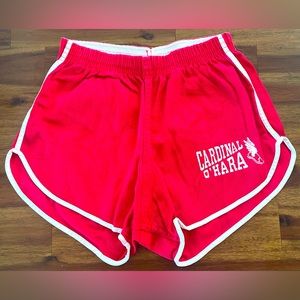 Vintage Cardinal O'Hara Red High Waisted Athletic Running Track Shorts Size S